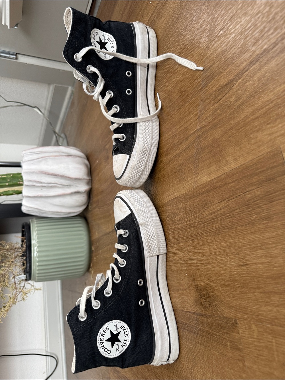 Converse Black Platform High-Top Sneakers
